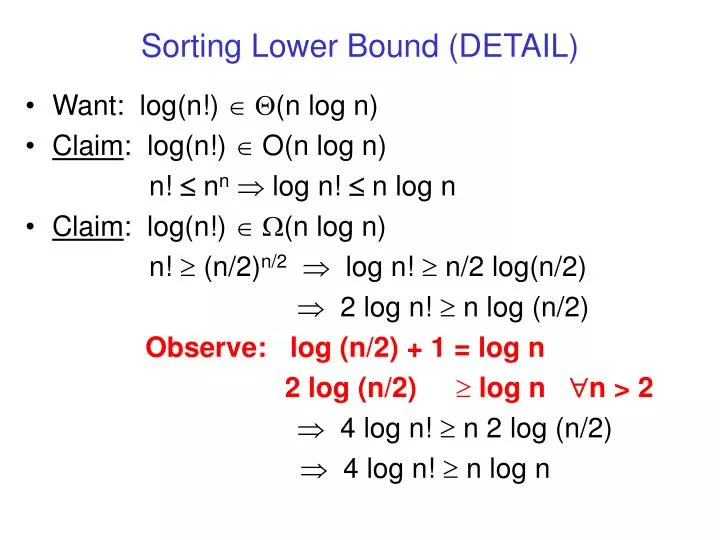 sorting lower bound detail