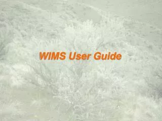 WIMS User Guide