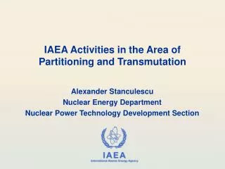 IAEA Activities in the Area of Partitioning and Transmutation