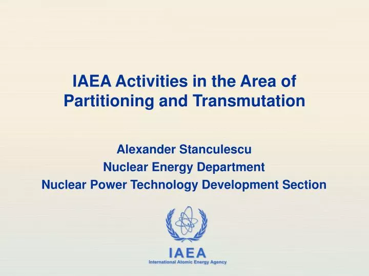 iaea activities in the area of partitioning and transmutation