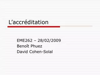 l accr ditation
