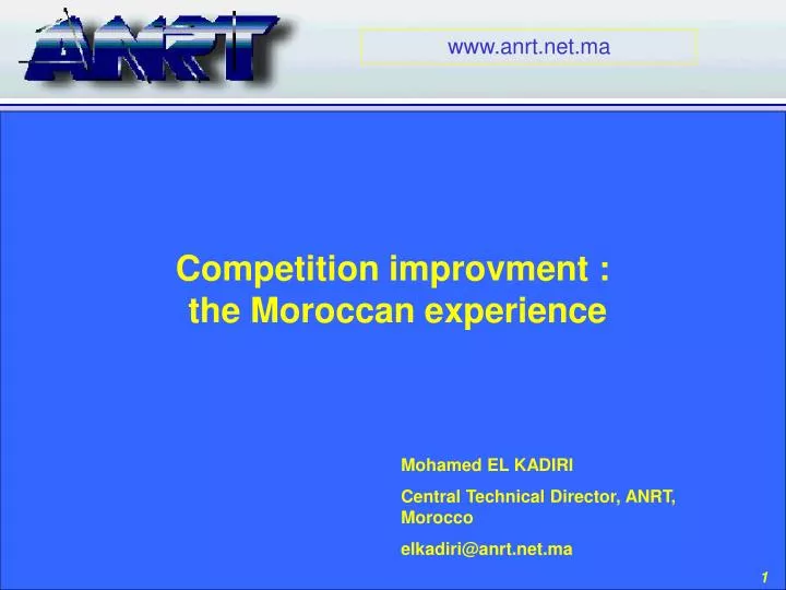 competition improvment the moroccan experience