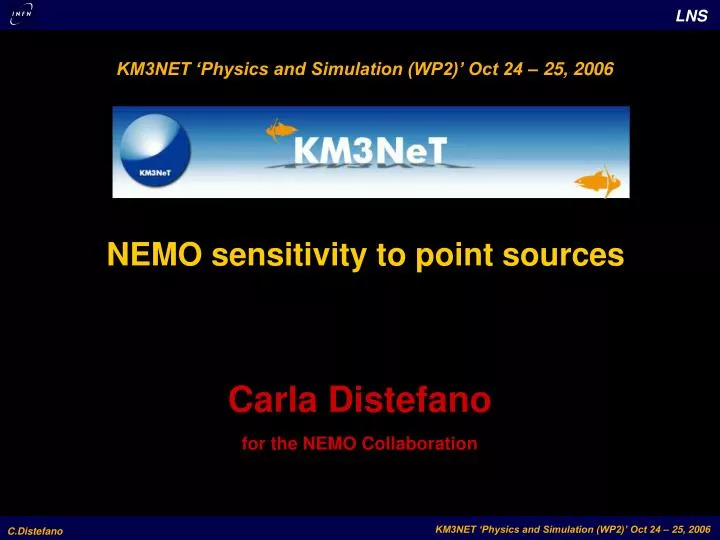 carla distefano for the nemo collaboration