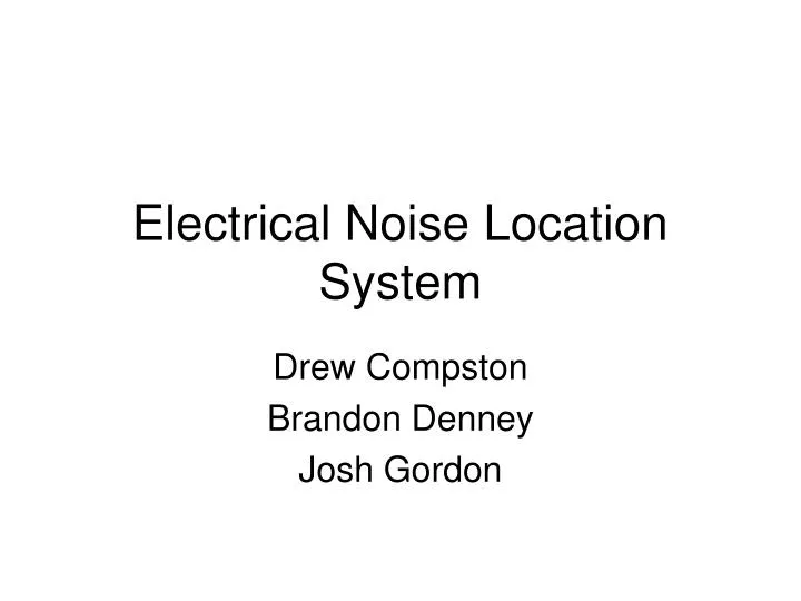 Electrical Noise Location System