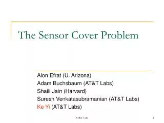 The Sensor Cover Problem