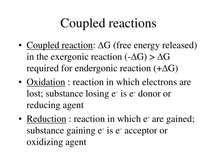 coupled reactions