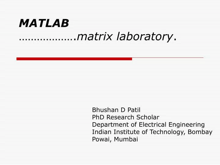matlab matrix laboratory