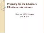 Preparing for the Educators Effectiveness Academies