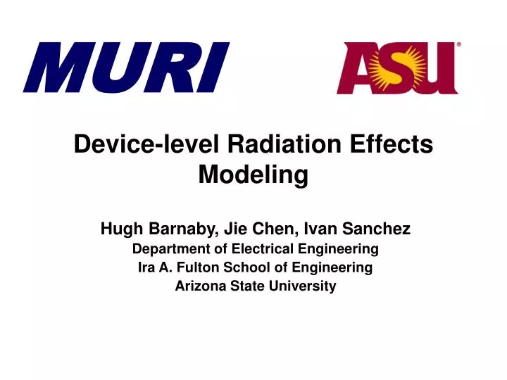 device level radiation effects modeling