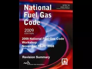 2009 National Fuel Gas Code Workshop November 19-20, 2008
