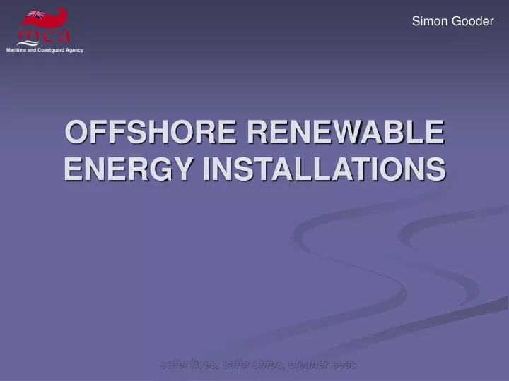 offshore renewable energy installations