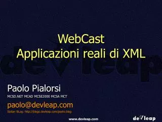 webcast applicazioni reali di xml