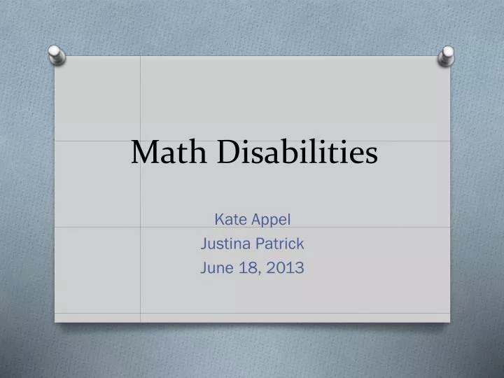 math disabilities