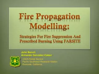 Fire Propagation Modelling :
