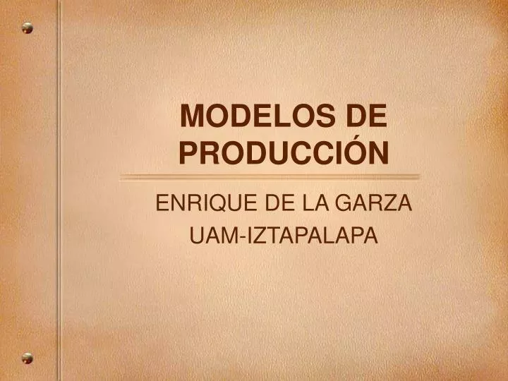 modelos de producci n