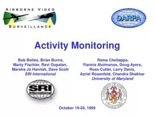 Activity Monitoring October 19-20, 1999