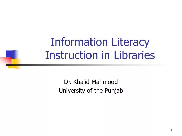 information literacy instruction in libraries