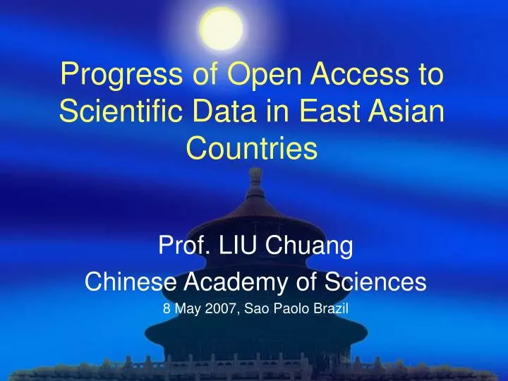progress of open access to scientific data in east asian countries