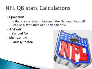 NFL QB stats Calculations