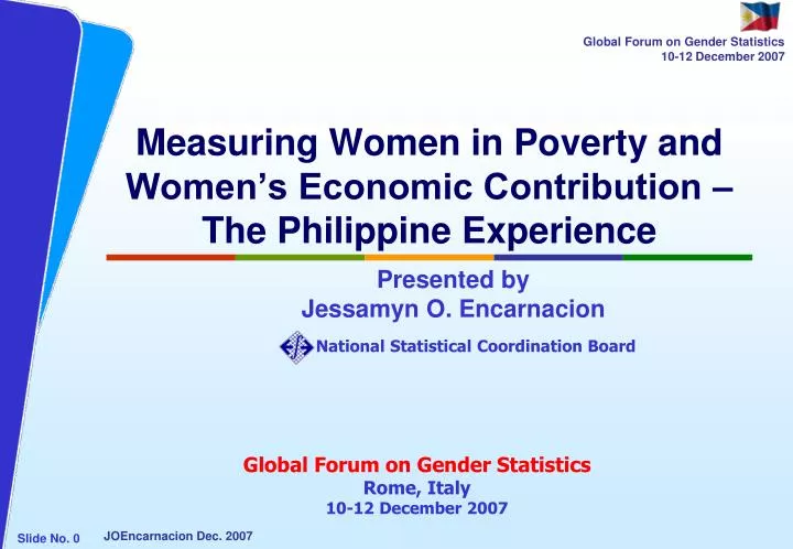 measuring women in poverty and women s economic contribution the philippine experience