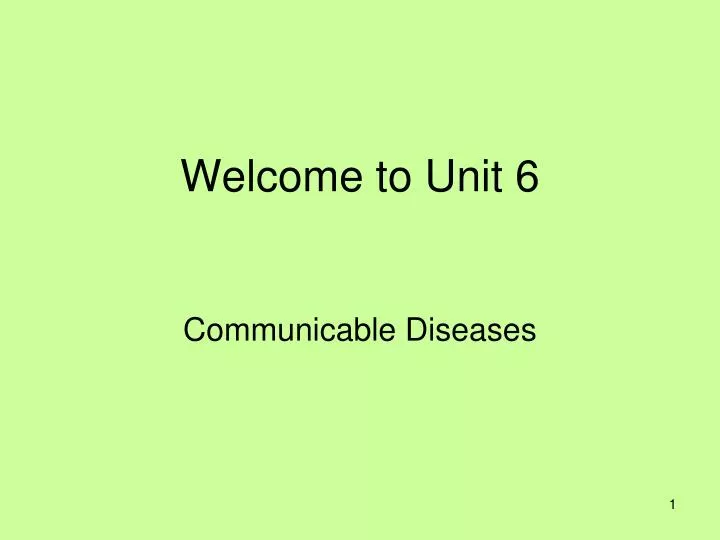 welcome to unit 6