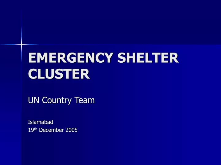 emergency shelter cluster