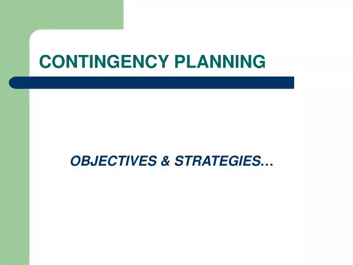 contingency planning