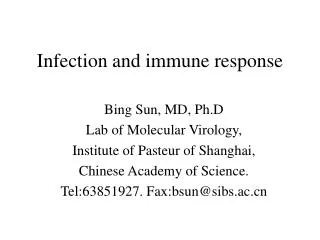 Infection and immune response