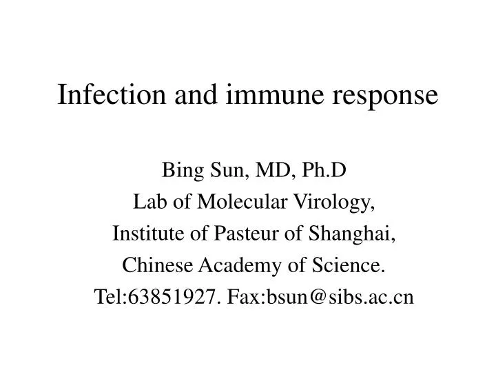 infection and immune response