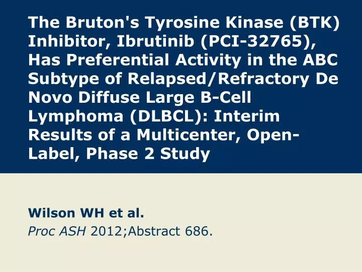 wilson wh et al proc ash 2012 abstract 686