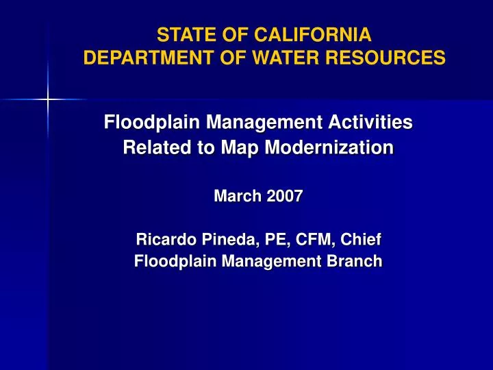 state of california department of water resources