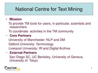 National Centre for Text Mining