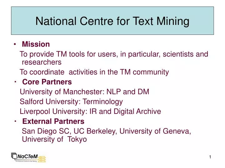 national centre for text mining