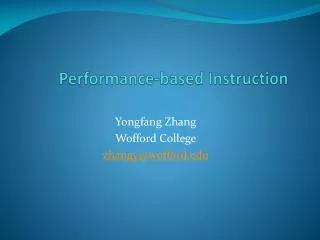 Performance-based Instruction