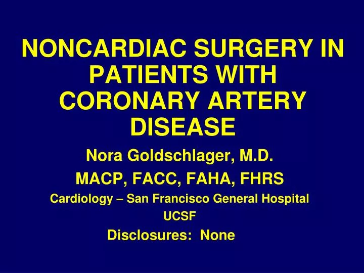 noncardiac surgery in patients with coronary artery disease
