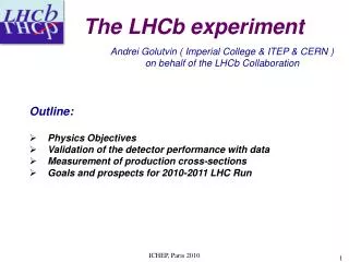 The LHCb experiment