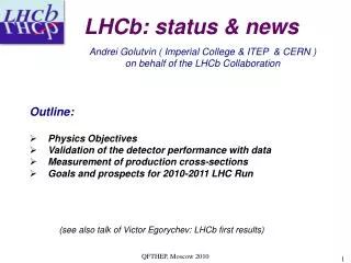 LHCb : status &amp; news