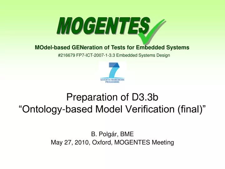 preparation of d3 3b ontology based model verification final