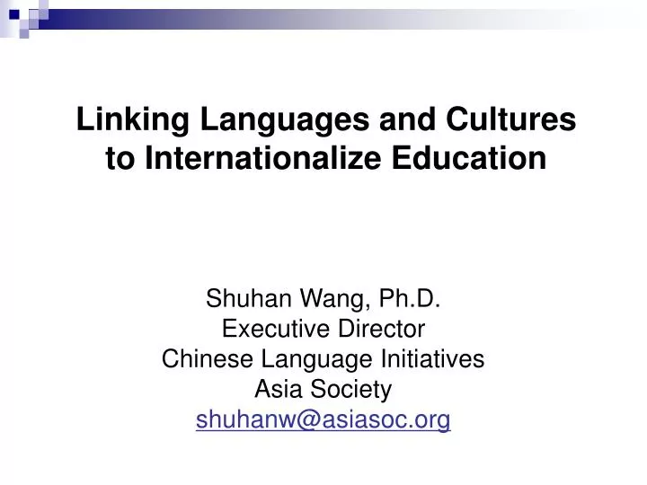 linking languages and cultures to internationalize education