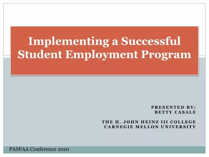 implementing a successful student employment program