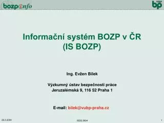 informa n syst m bozp v r is bozp