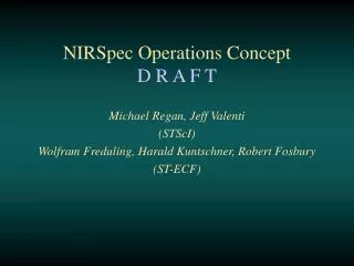 NIRSpec Operations Concept D R A F T