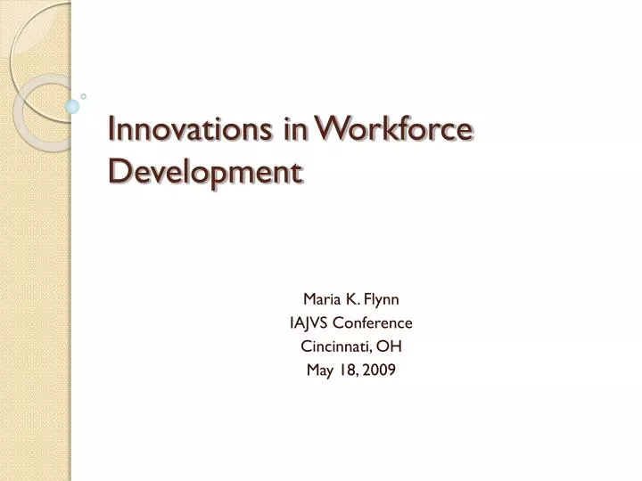 innovations in workforce development