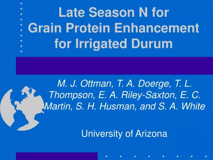late season n for grain protein enhancement for irrigated durum