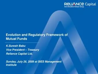 Evolution and Regulatory Framework of Mutual Funds