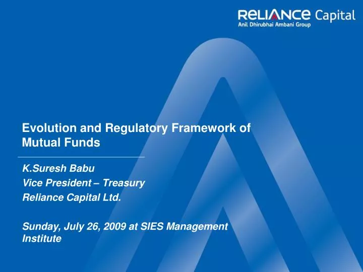 evolution and regulatory framework of mutual funds