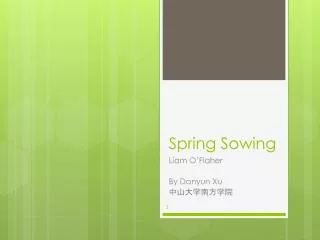 Spring Sowing