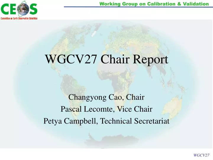 wgcv27 chair report