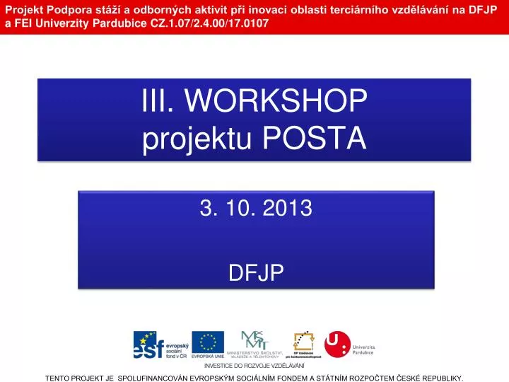 iii workshop projektu posta