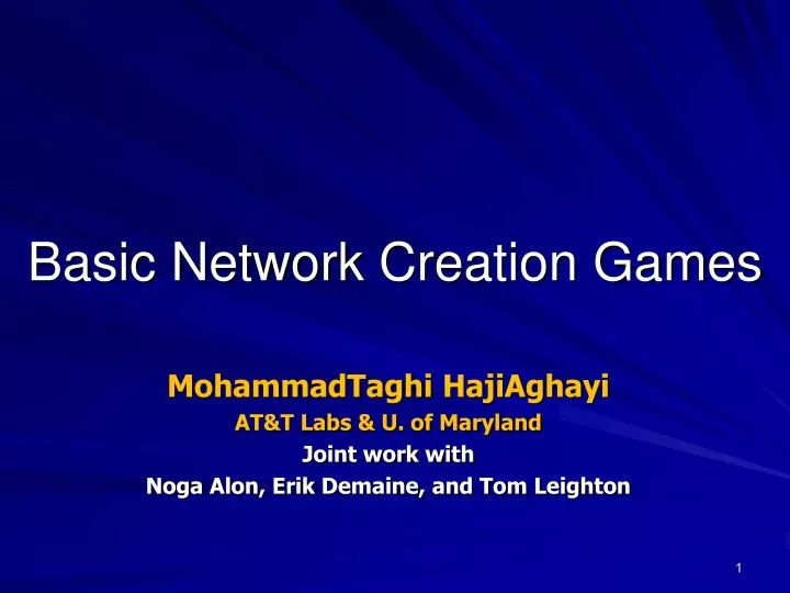 basic network creation games